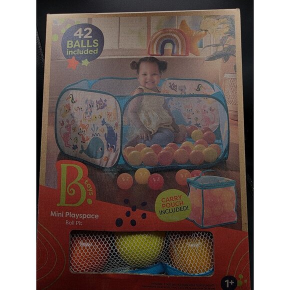 B. Toys Mini Playspace Ball Pit With 42 Balls & Carry Pouch - Picture 1 of 5
